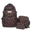 Nuevo Set de Mochila Escolar Impresa de Tres Piezas con Lazo para Estudiantes de Secundaria, Mochila Popular Ligera y Elegante
