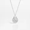 Colar Pingente Lua Design Simples Versátil Retrô Europeu e Americano Zircônia Microcravejada Estilo Ins Corrente para Clavícula Empilhável para Mulheres