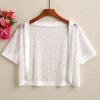 Chal corto de verano con falda y falda deslizante, cárdigan exterior, chal pequeño, nudo para mujer, chal pequeño de estilo occidental que combina con todo.