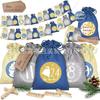2025 Novo Calendário do Advento de Natal Saco de Presente Contagem Regressiva 24 Sacos Penduráveis Cordão Doce Pacote Bolso Conjunto