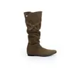 Primer Encuentro Temporada Aumentar Altura Estilo Coreano Hebilla Plisado Media Pantorrilla Acumulados Botas Mujer Otoño Invierno Nuevo Caqui Botas Largas