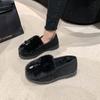 Zapatos Doudou Planos Planos Negros Suela Suave Un Pie Zapatos de Tela Old Beijing para Mujer 2025 Otoño e Invierno Nueva Moda Estampado de Leopardo
