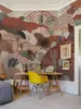 Estilo Nórdico Ilustração Criativa Decoração de Parede para Quarto Infantil Meninos e Meninas Parede de Fundo para Quarto Papel de Parede Abstrato Mural