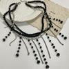 Collar gótico de borlas de cristal oscuro multicapa enrollado Dulce Cool Spice Lujo ligero Alta gama Moda Cadena para clavícula Trendy