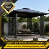 Pavilhões de liga de alumínio estilo japonês e chinês feitos sob medida, pavilhões de arte em alumínio resistentes à corrosão, pavilhões para refeições ao ar livre, pavilhões de proteção solar e pavilhões de paisagismo