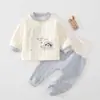 Conjunto Separado para Bebé Otoño Invierno Calidez Clase A Unisex Ropa Interior Acolchada para Bebé Cintura Alta Protección de Barriga No Necesita Quitarse Ropa de Otoño Pantalones de Otoño