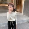 [em estoque] suéter básico para meninas outono e inverno 2025 novo para menina estilo estrangeiro gola alta sólida infantil quente