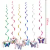 Colgante Decorativo Espiral de Mariposa Bola de Panal Adorno 3D Decoración Colgante de PVC Tarjeta de Colgante Espiral para Uso en Fiesta de Cumpleaños