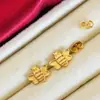 Pendientes de Gancho para Oreja con Nudo Ruyi Estilo Antiguo Chapados en Latón para Mujer, Pendientes de Flor de Lirio Cisne, Pendientes de Botón de Mariposa de Gama Alta de Nicho Venta al por Mayor