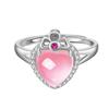 Anillo Corona de Corazón de Celebridad de Internet Cristal Rosa Japonés Lujo Ligero Anillo Reina de Corazón Anillo Eterno Mi Corazón de Celebridad de Internet