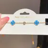 Pulsera de Acero Inoxidable Europea y Americana con Flor de Zircón y Nácar, Pulsera Dulce Exquisita Transfronteriza, Joyería de Moda de Alta Gama de Lujo Ligero