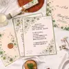Papel de carta nuevo estilo girly de trébol de cuatro hojas grueso, lindo papel de escritura con temática de suerte verde para felicitaciones navideñas