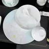 Suministros de hotel cerámica nuevo restaurante chino de alta gama porcelana de hueso decoración de mesa juego de vajilla Club Box Company flores