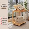 Mesa de Centro Móvil con Tapa Abatible Mini Sofá Mesa Auxiliar Estante de Almacenamiento para Apartamento Pequeño Mesa de Noche para Dormitorio Mesa Pequeña con Ruedas