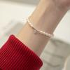 Nalan S925 Plata Esterlina Perla Color Diamante Corazón Cuentas de Luz Pulsera Estilo Ins Pequeño Fresco y Dulce Joyería de Mano S6440