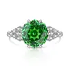 Anillo de Piedra Preciosa de Color Corte Rosa Tiktok Xiaohongshu Moda Transfronteriza Europea y Americana Diamante de Alto Carbono Simple Joyería Transmisión en Vivo Dropshipping