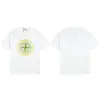 Camiseta Pesada Stone 260g com Estampa de Bússola com Logo, Caimento Solto, Estilo Tendência para Casal, Manga Curta, Unissex