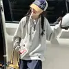 Moletom Casual da Moda com Meio Zíper para Meninas 2026 Novo Estilo Primavera e Outono Top Estiloso com Gola Alta para Alunos do Ensino Fundamental