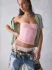 Top Bandeau Strapless Transfronterizo Europeo y Americano para Mujer, Estilo Chica Caliente Sexy de Gama Alta Adelgazante, Se Puede Usar por Fuera o como Chaleco de Capa Base