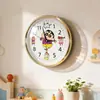 Relógio de Parede Quarto Infantil Crayon Shin-chan Estilo Creme Sala de Estar Doméstica Relógio Decorativo Desenho Animado Educação Infantil Relógio Silencioso Pendurado na Parede
