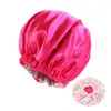 Sombrero Redondo Grande de Doble Capa Sade para Mujer Sombrero de Salón de Belleza Gorro de Dormir Elástico Gorro de Ducha TJM-454