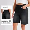 Pantalones Cortos de Mezclilla de Cinco Puntos de Pierna Ancha con Hebilla y Bigotes de Nueva Colección Transfronterizos Europeos y Americanos para Mujer, Adelgazantes, Levanta Glúteos, de Fitness