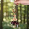 Estilo Mori Borla Natural Cáscara de Fruta Sonajero Colgante DIY Estilo Bohemio Retro Cuerda Colorida Carrillón de Viento Colgante para Bolsa Decoración de Coche