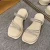Sandalias de Aumento de Altura con Pedrería para Mujer, Estilo Verano 2026, Pantuflas de Doble Uso, Sandalias de Plataforma Gruesa para Playa