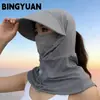 Chapéu de Sol de Aba Larga para Verão Feminino Modelo 2026 Protetor Facial Proteção UV Xale Chapéu de Sol Chapéu para Ciclismo ao Ar Livre Personalizado