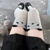 Meias fofas de urso japonês bidimensionais femininas de primavera e outono 100% algodão Harajuku macias fofas de desenho animado meias altas acima do joelho