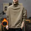 Camiseta de algodón de manga larga, gruesa, de peso pesado, con relieve y forro polar para invierno para hombre, nueva prenda exterior casual versátil de otoño/invierno 2026