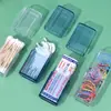 Caja de Almacenamiento, Compartimento Pequeño de Almacenamiento, Caja Portátil para Bastoncillos de Algodón, Caja para Hilo Dental, Almacenamiento de Artículos Pequeños, Caja Organizadora a Prueba de Polvo para Bastoncillos de Algodón