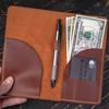 Porta-contas de restaurante de couro retrô personalizado pelo fabricante, porta-contas para armazenamento financeiro, porta-cheques para escritório comercial
