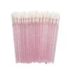 Pincel de lábios de cristal flocado portátil, pincel de lábios, pincel de maquiagem, ferramentas de beleza, pincel de batom portátil, 50 unidades/bolsa