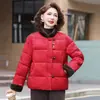 Estilo Nacional Chaqueta de Algodón con Plumas Ropa de Abrigo de Terciopelo Chaqueta de Algodón Ropa Cálida de Invierno Nuevo Estilo Chino Temperamento Madre Estilo Corto Ropa para Mujeres de Mediana Edad y Mayores