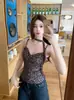 Camisola Floral Picante Estilo Americano, Puro Deseo, con Copas, Corte Ajustado, Estilo Universitario, Adelgazante, Top Versátil para Mujer en Verano