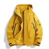 Jaqueta funcional impermeável e à prova de vento com capuz, vestuário de trabalho masculino para primavera e outono, jaqueta esportiva outdoor para montanhismo