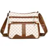 Bolsa Transfronteiriça Feminina de Grande Capacidade com Padrão Patchwork, Bolsa de Ombro para Mãe de Meia-Idade, Bolsa Transversal, Mochila Diária para o Trabalho para Mulheres