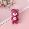 Chaveiro Pingente Urso Morango Fofo Criativo Desenho Animado Urso Decoração de Bolsa Mochila Presente Venda por Atacado