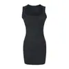 Vestido Cuadrado Ajustado sin Mangas Estilo Chica Picante para Mujer Otoño Capa Base Adelgazante Bodycon Temperamento Pura Deseo Falda Corta Ajustada a la Cadera