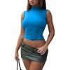 Colete Personalizado Europeu e Americano Comércio Exterior Feminino Alça Única Verão Stretch Costas Nuas Top Amazon Transfronteiriço Sem Mangas Sexy
