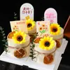 Decoración para Pastel del Día del Maestro 2025 Girasol Enchufe Celebridad de Internet Eucalipto Girasol Adornos Enchufables para Hornear