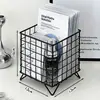 Cesta de armazenamento de ferro estilo INS para escritório e dormitório, caixa de armazenamento de mesa de grande capacidade para cosméticos, itens diversos e máscaras faciais