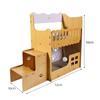 Villa Cartón Corrugado Nido para Gato Nido Cuadrado Madera Reemplazable Tabla para Arañar Gatos Cama para Gatos Ahorro de Espacio Vertical Doble Capa Nido para Gatos