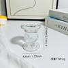 Porta-velas de vidro transparente transfronteiriço, haste de inserção hexagonal, suporte de cera para velas, festa de casamento, jantar à luz de velas, suporte de velas, copo com fundo de flor