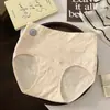 Algodão de Fibra Longa de Xinjiang Roupa Íntima Tamanho Plus Size Algodão Puro 10A Antibacteriana Entrepernas Estendido Jacquard Sem Costura Respirável Cueca Triângulo Cintura Alta Feminina