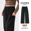 Pantalones de pierna ancha de cintura alta para mujer talla grande con efecto adelgazante para mujeres talla grande, pantalones casuales negros de longitud completa