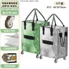 Carrito de compras y supermercado de nuevo estilo, carrito impermeable, tamaño grande, carrito de almacenamiento de viaje plegable portátil