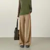 Pantalones Casuales de Pierna Ancha para Mujer, Otoño e Invierno 2026, Tencel y Lana, Anti-Arrugas, Caída Suave, Cintura Alta, Adelgazantes, Pierna Recta, para Mujeres Altas