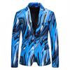 Roupa de Performance Masculina Europeia e Americana Transfronteiriça de Outono, Novo Terno Slim Fit de Linha Única com Um Botão, Jaqueta de Terno Estampada Masculina para Homens
